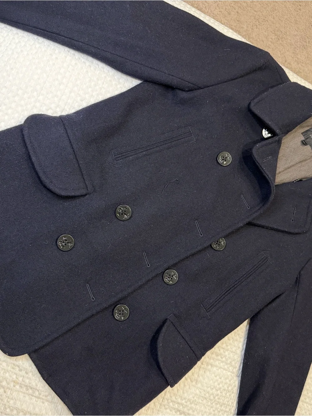 J. Crew Men's Double-Breasted Navy Peacoat